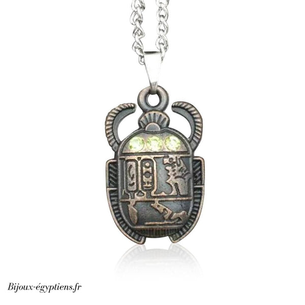 Amulette <br> Pendentif Scarabée Egyptien Collier - Bijoux-egyptiens.fr