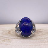 Bague Lapis-Lazuli "Communication" - Ajustable - (Ovale ou Ronde)