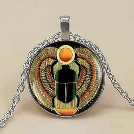 Collier Pendentif Scarabée égyptien En Argent .925 - Marque 81stgeneration - Neuf Avec étiquettes