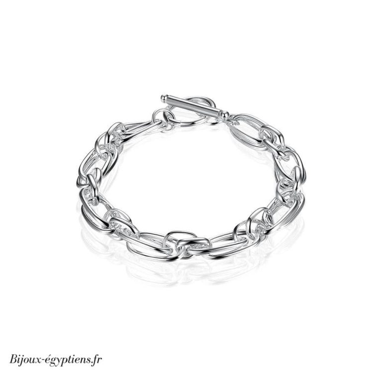 Ancien bracelet, grosse maille, en argent, vintage - Vendu