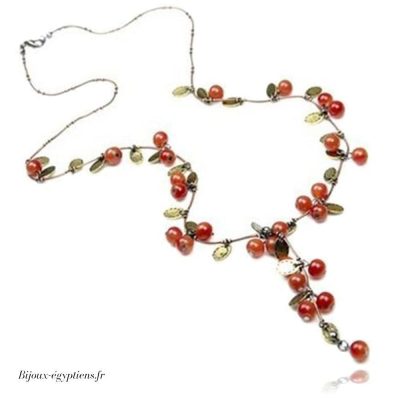 Collier Plastron  Rouge - Bijoux-egyptiens.fr