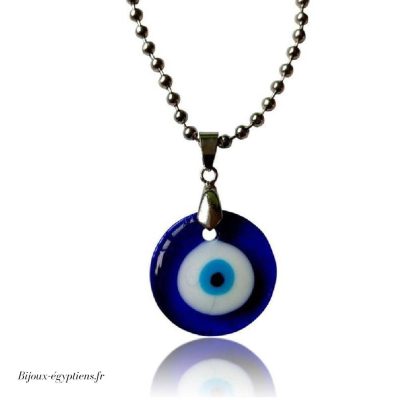 Collier  Avec l'Oeil Bleu - Bijoux-egyptiens.fr