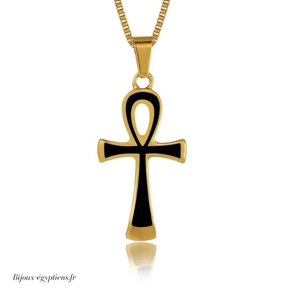 Collier Avec Pendentif Croix De Ankh égyptien Noir - Neuf Avec étiquettes