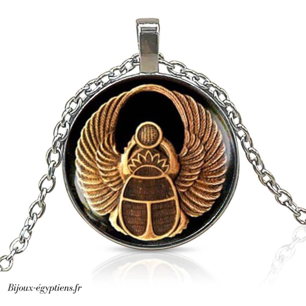 Collier Pendentif Scarab e Egyptien Argent collier-pendentif-scarab-e-egyptien-argent