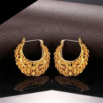 Boucle d'oreille Egyptienne - Thick Hoop Earring For Women Aros Gold Filled Circle Earrings Creole Earrings Vintage / color Maxi Earrings 2016 E6771G