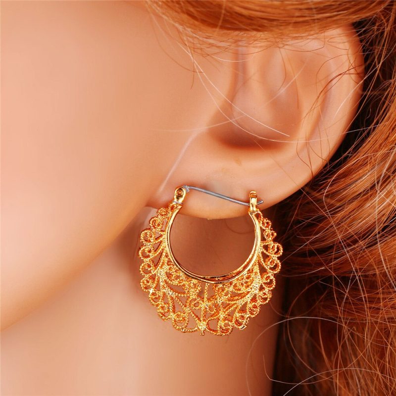 Boucle d’oreille Egyptienne – Thick Hoop Earring For Women Aros Gold Filled Circle Earrings Creole Earrings Vintage / color Maxi Earrings 2016 E6771G