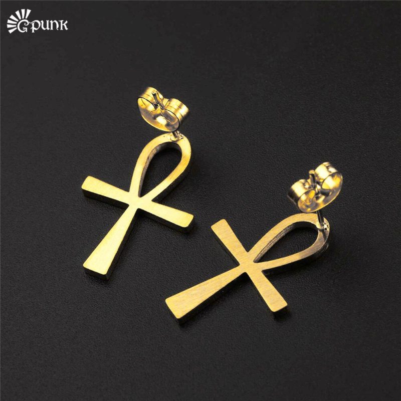 Boucle d’oreille Egyptienne – ankh earrings for women jewelry gold color earring girls party accessories key of the nile jewellery E2124G