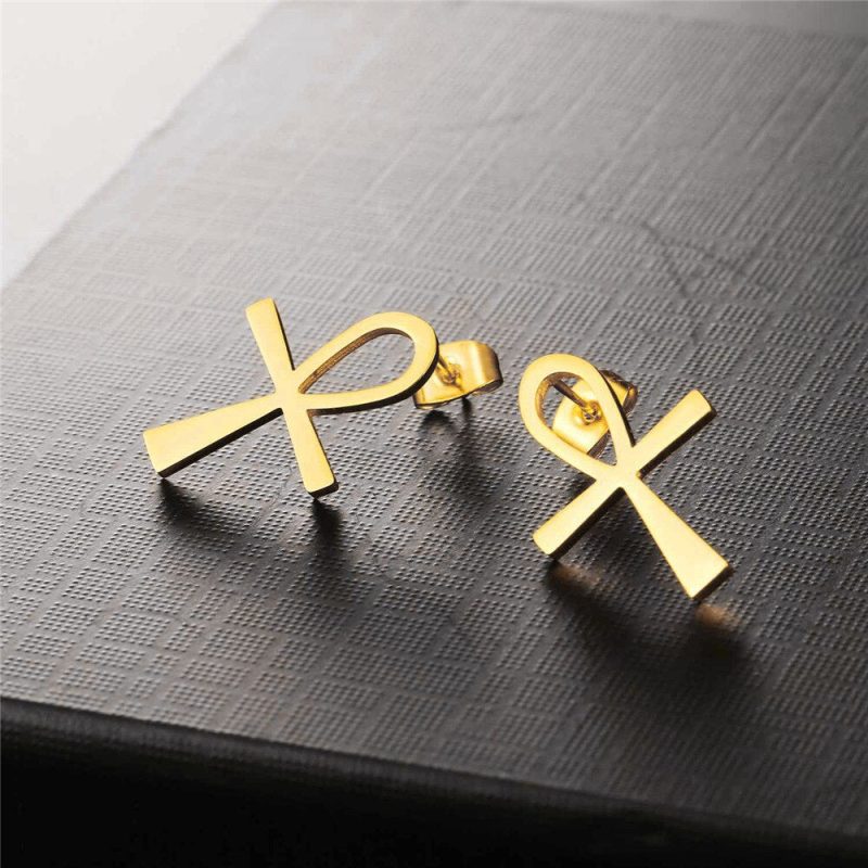 Boucle d’oreille Egyptienne – ankh earrings for women jewelry gold color earring girls party accessories key of the nile jewellery E2124G