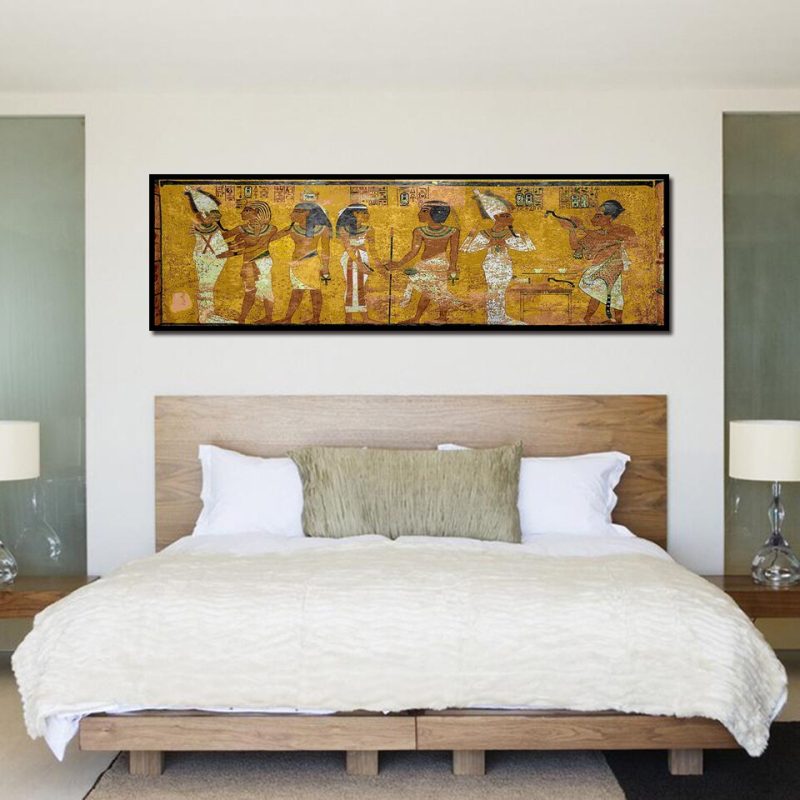 Tableau Egyptien – Retro Egypt Queen Cleopatra Poster Canvas HD Prints Oil Painting Ancient Egyptian Picture Mural Room Wall Art Bedside Home Decor