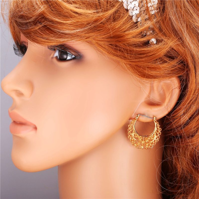 Boucle d’oreille Egyptienne – Thick Hoop Earring For Women Aros Gold Filled Circle Earrings Creole Earrings Vintage / color Maxi Earrings 2016 E6771G