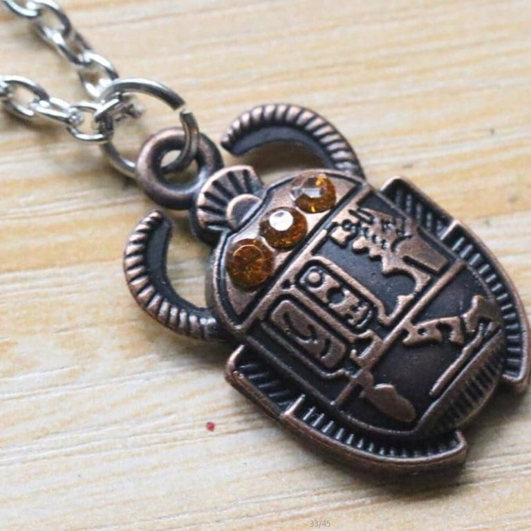 Collier Pendentif Scarabée égyptien - Bijou Mystique Neuf Sans Boîte