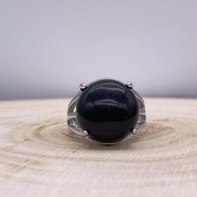 Bague Onyx « Maitrise de Soi » – Ajustable – (Ovale ou Ronde)