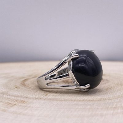 Bague Onyx « Maitrise de Soi » – Ajustable – (Ovale ou Ronde)