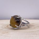Bague Oeil de Tigre « Confiance » – Ajustable – (Ovale ou Ronde)