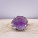 Bague Améthyste « Humilité » – Ajustable – (Ovale ou Ronde)