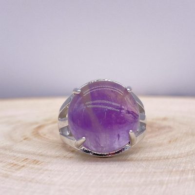 Bague Améthyste « Humilité » – Ajustable – (Ovale ou Ronde)