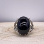 Bague Obsidienne « Bouclier Protecteur » – Ajustable – (Ovale ou Ronde)