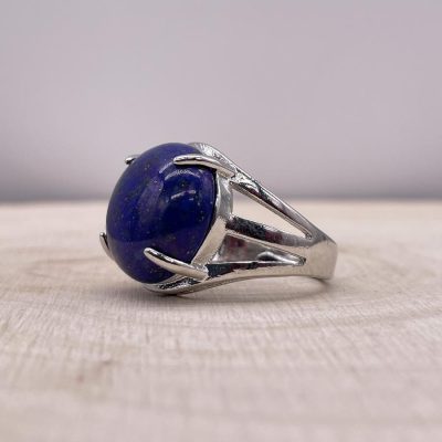 Bague Lapis-Lazuli « Communication » – Ajustable – (Ovale ou Ronde)
