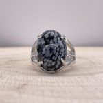 Bague Obsidienne Mouchetée « Pureté » – Ajustable – (Ovale ou Ronde)