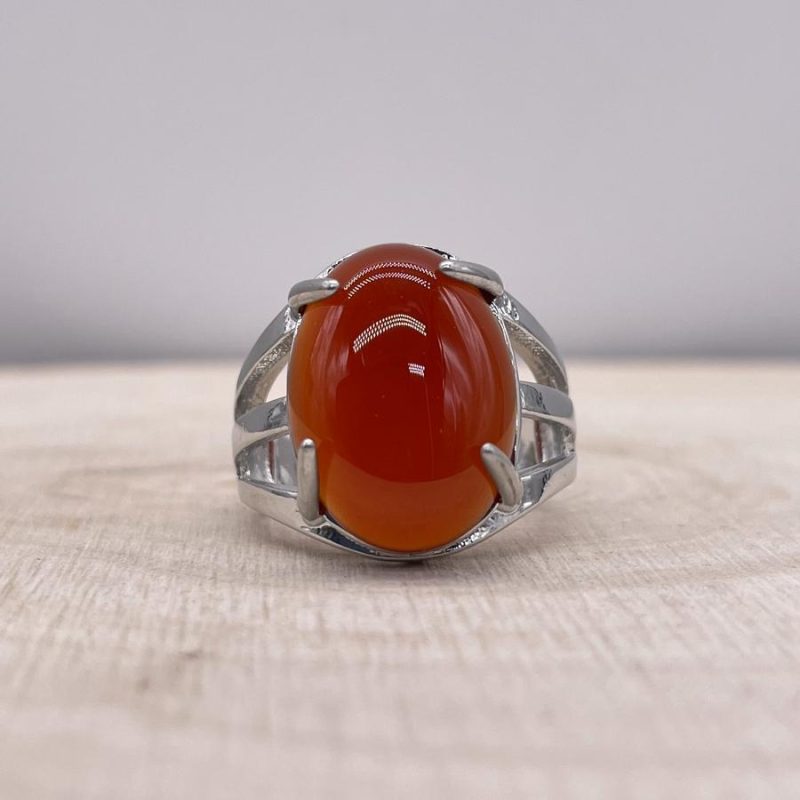 Bague Cornaline « Vitalité » – Ajustable – (Ovale ou Ronde)
