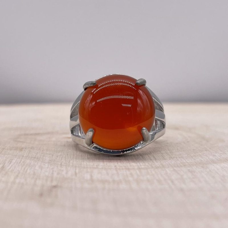 Bague Cornaline « Vitalité » – Ajustable – (Ovale ou Ronde)
