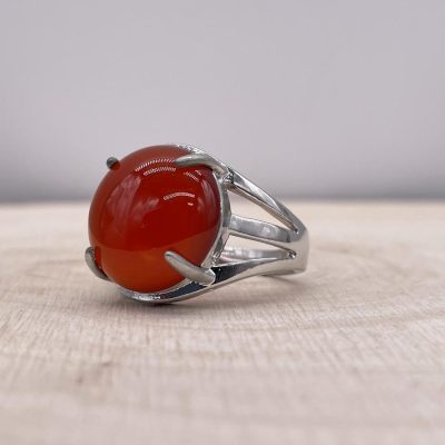 Bague Cornaline « Vitalité » – Ajustable – (Ovale ou Ronde)
