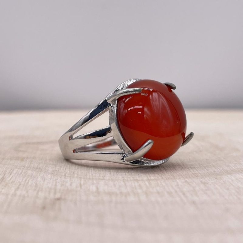 Bague Cornaline « Vitalité » – Ajustable – (Ovale ou Ronde)