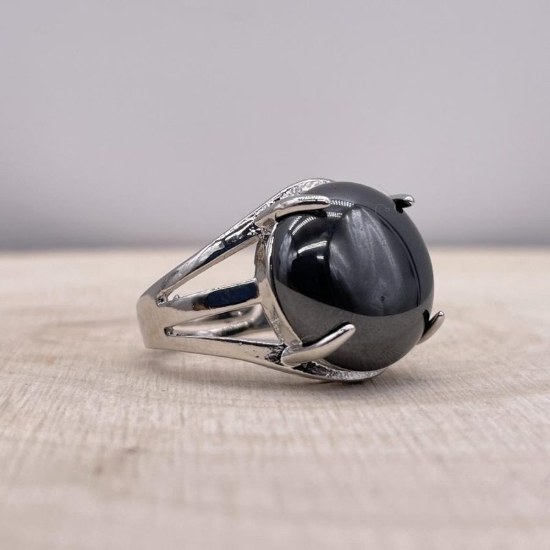Bague Hématite « Harmonisation » – Ajustable – (Ovale ou Ronde)