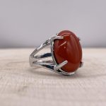 Bague Jaspe Rouge « Stimulant » – Ajustable – (Ovale ou Ronde)