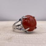 Bague Jaspe Rouge « Stimulant » – Ajustable – (Ovale ou Ronde)