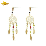 Boucle d’Oreille Égyptienne  Attrape-Rêve Or Blanc