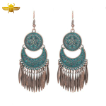 Boucle d’Oreille Égyptienne  Pendante Bleue