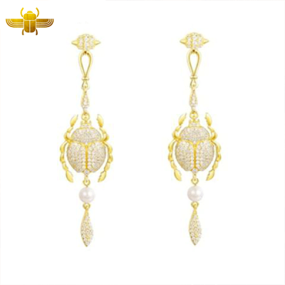 Boucle d’Oreille Égyptienne  Scarabée