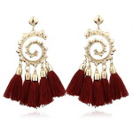 boucles oreilles spirales rouge
