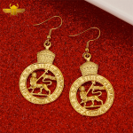Boucle d’Oreille Égyptienne  Lion Gardien du Temple