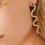 Boucle d’Oreille Égyptienne  Serpent Œil Noir