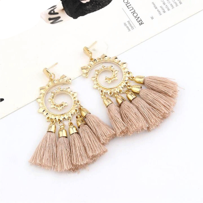 boucle oreilles spirales rose