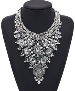 Collier Vintage Plastron En Argent Massif Tissé - Ancien, Bijou Ancien Et Unique