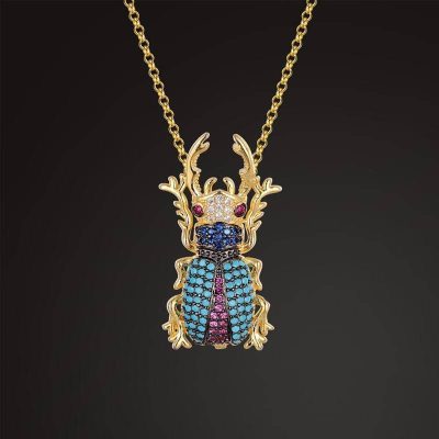 Amulette  Pendentif Scarabée Bleu - Bijoux-egyptiens.fr