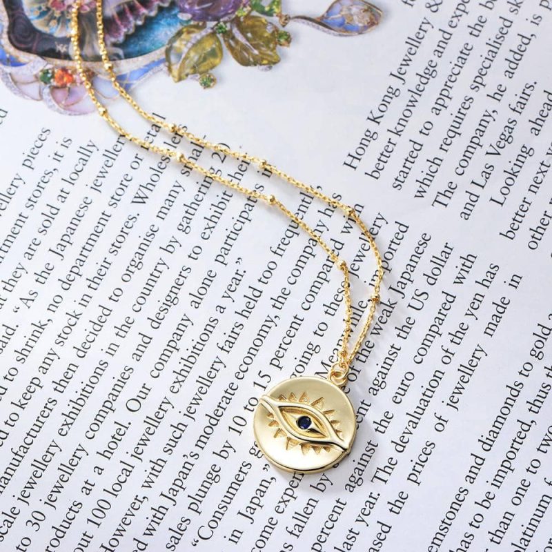 Collier  Oeil Bleu Argent - Bijoux-egyptiens.fr