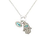 Collier  Pendentif Oeil Bleu Argent - Bijoux-egyptiens.fr